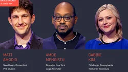 Matt Amodio Vs. Amde Mengistu Vs. Gabbie Kim, show # 8401. Season Premiere