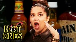 Salma Hayek Adopts Sean Evans While Eating Spicy Wings