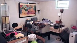 Unfinished-Finished Basement