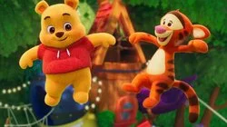 Winnie the Pooh Bounces on a Trampoline