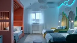 Городок под цветными облаками