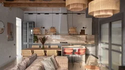 Кухня-гостиная с двумя островами