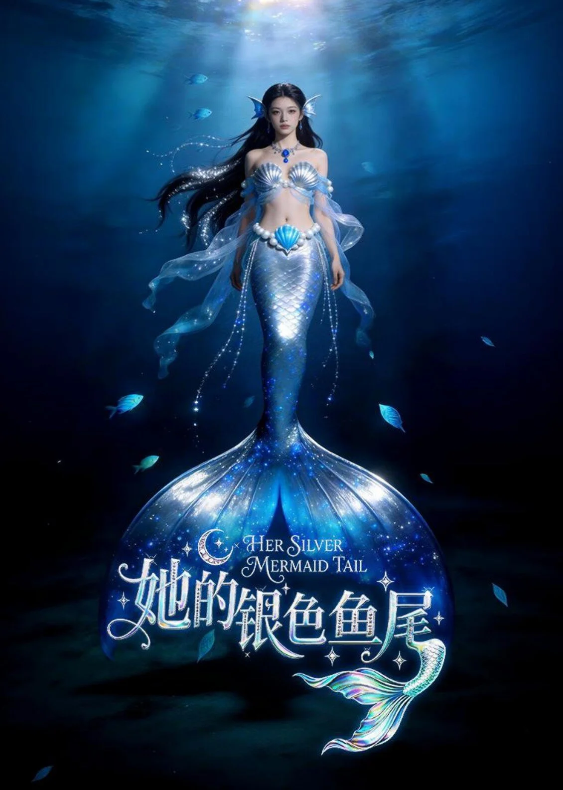 Her Silver Mermaid Tail